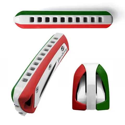 Yonberg D2 Italian Flag mondharmonica Richter rvs
