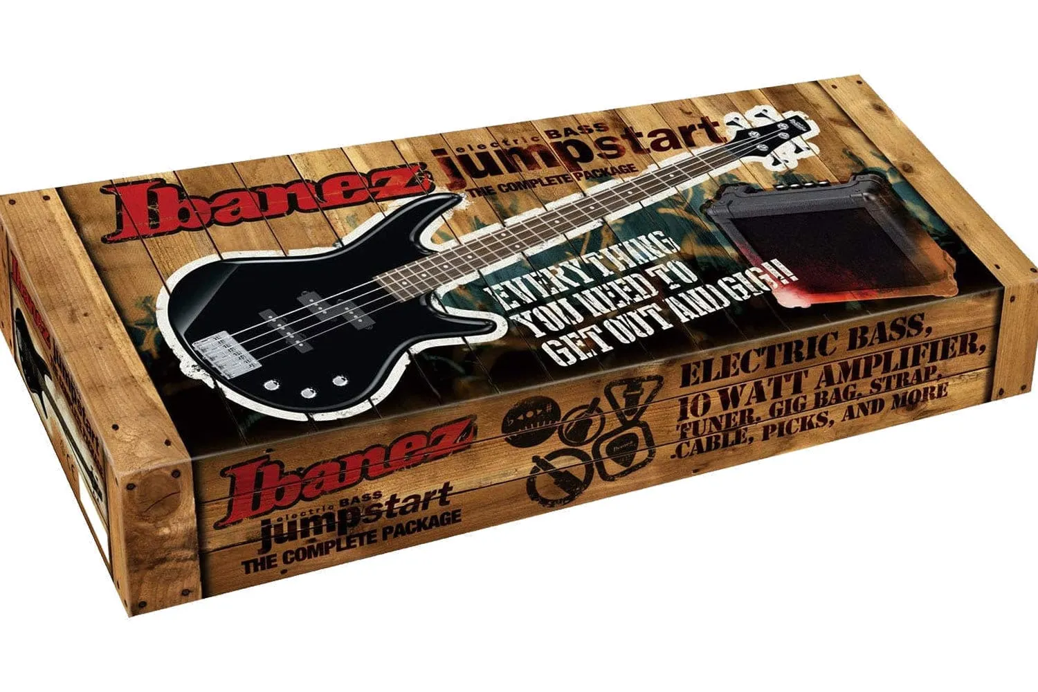 Ibanez Jumpstart IJSR190-BK basgitaar set Black actieve boost