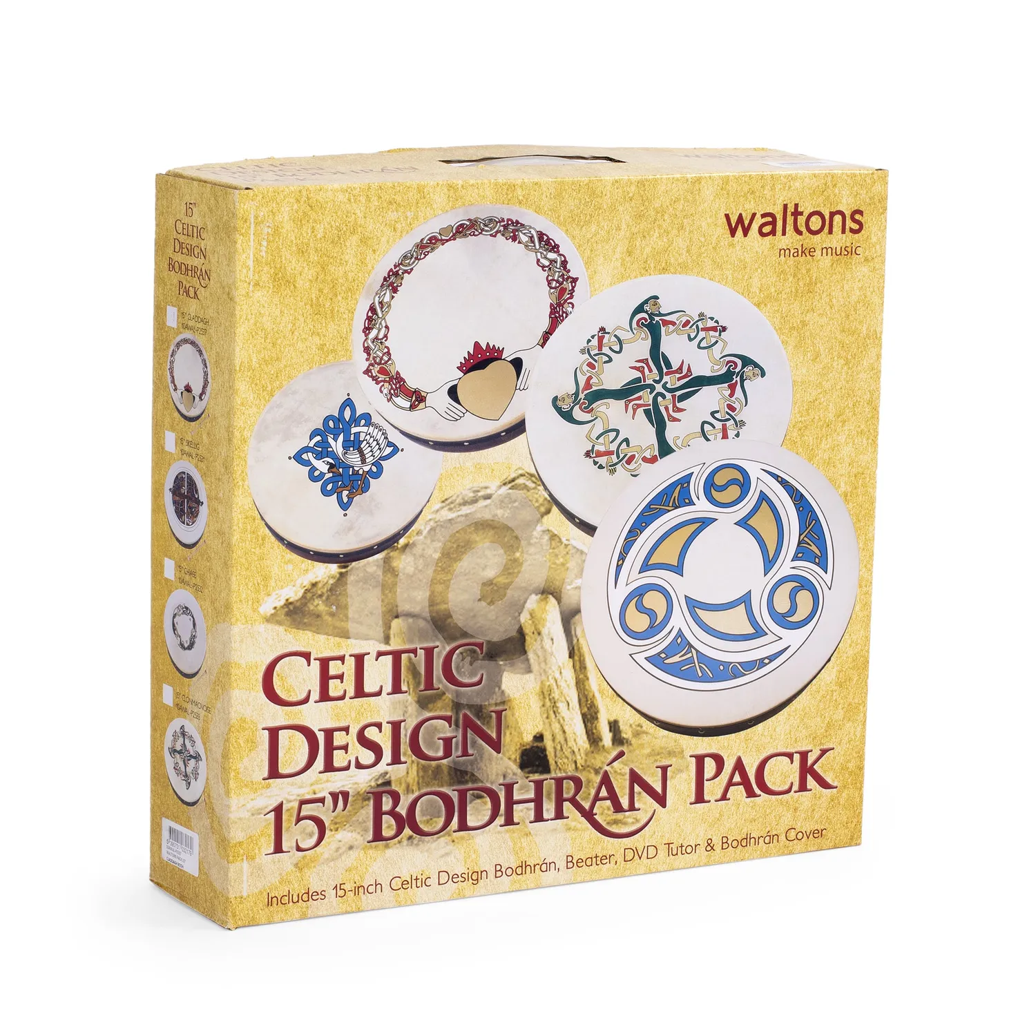 Percussion Plus Claddagh bodhran 15 inch met tas