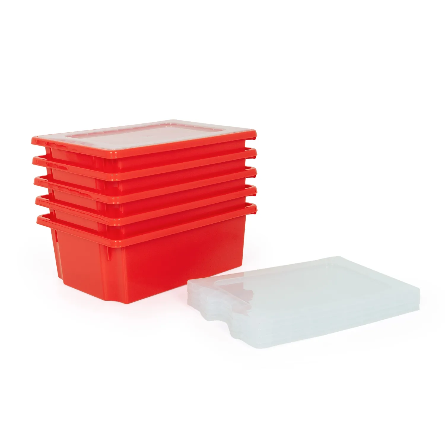 Monarch 5x 20L extra strong opbergbox rood met deksel