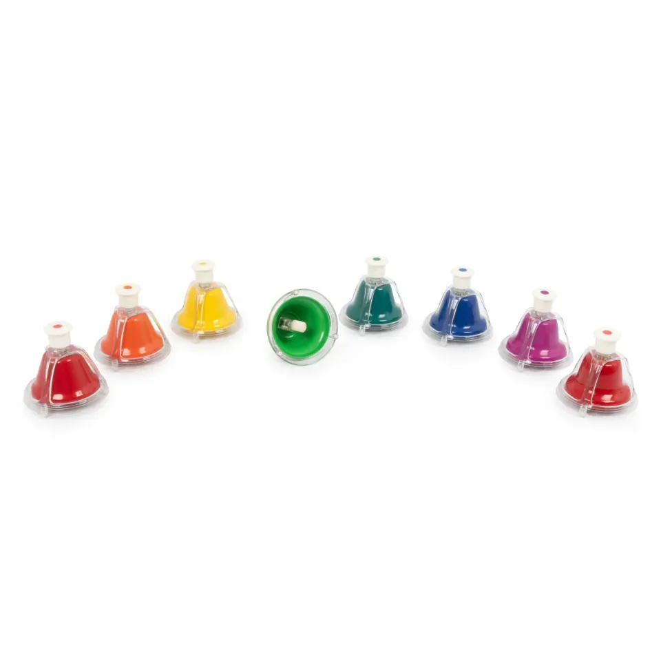 Percussion Plus PP278 deskbellen set van 8 gekleurd