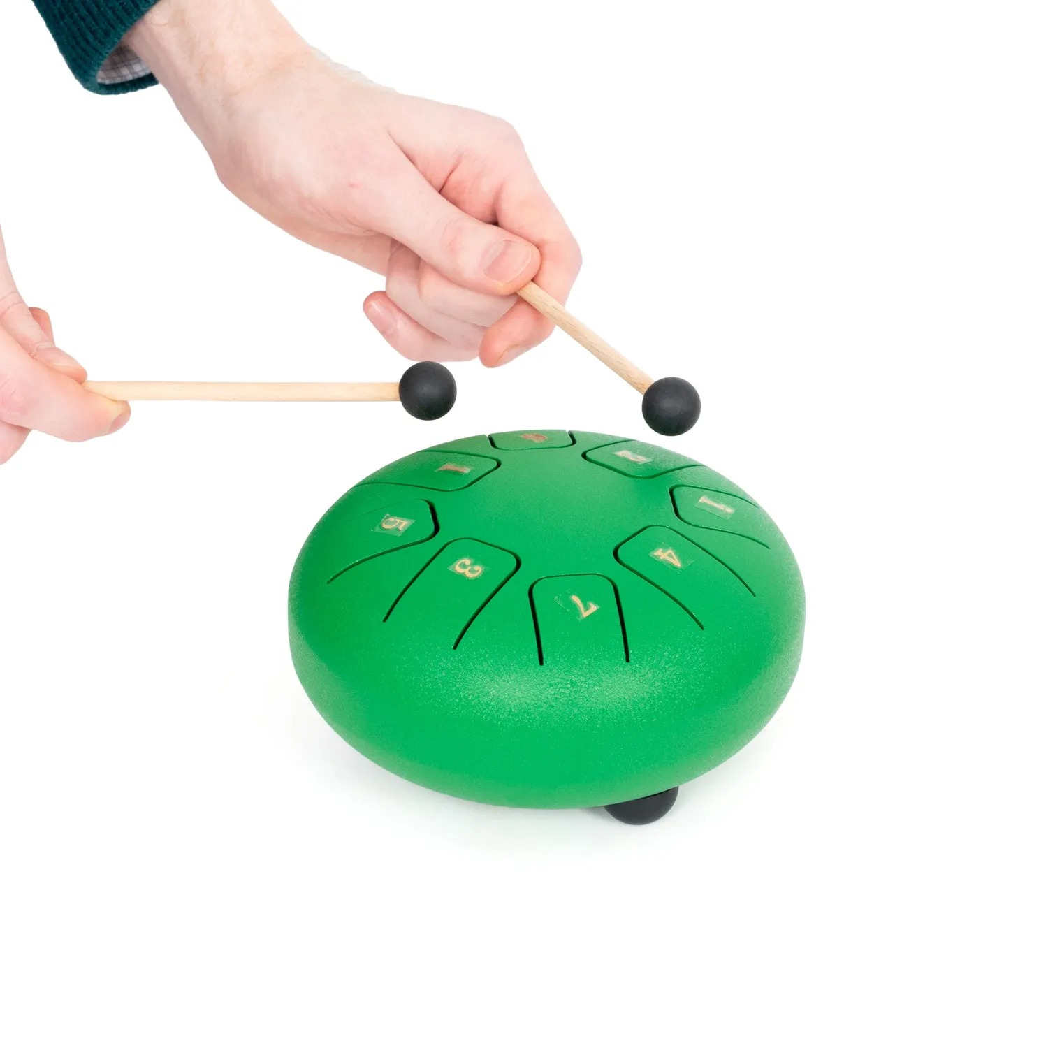 Percussion Plus tonguedrum 6 inch groen staal met tassen