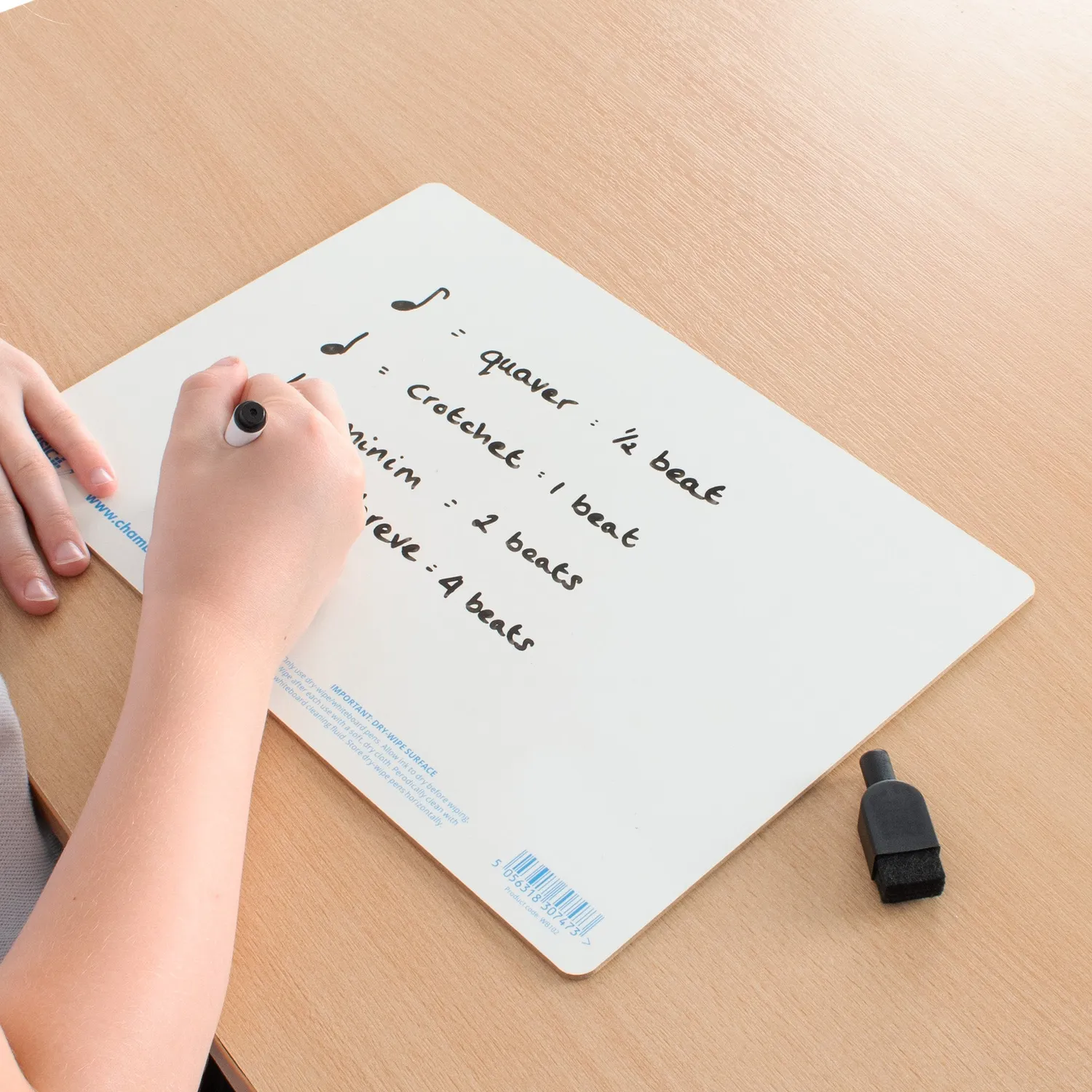 Chamberlain Music WB102 whiteboard A4 dubbelzijdig