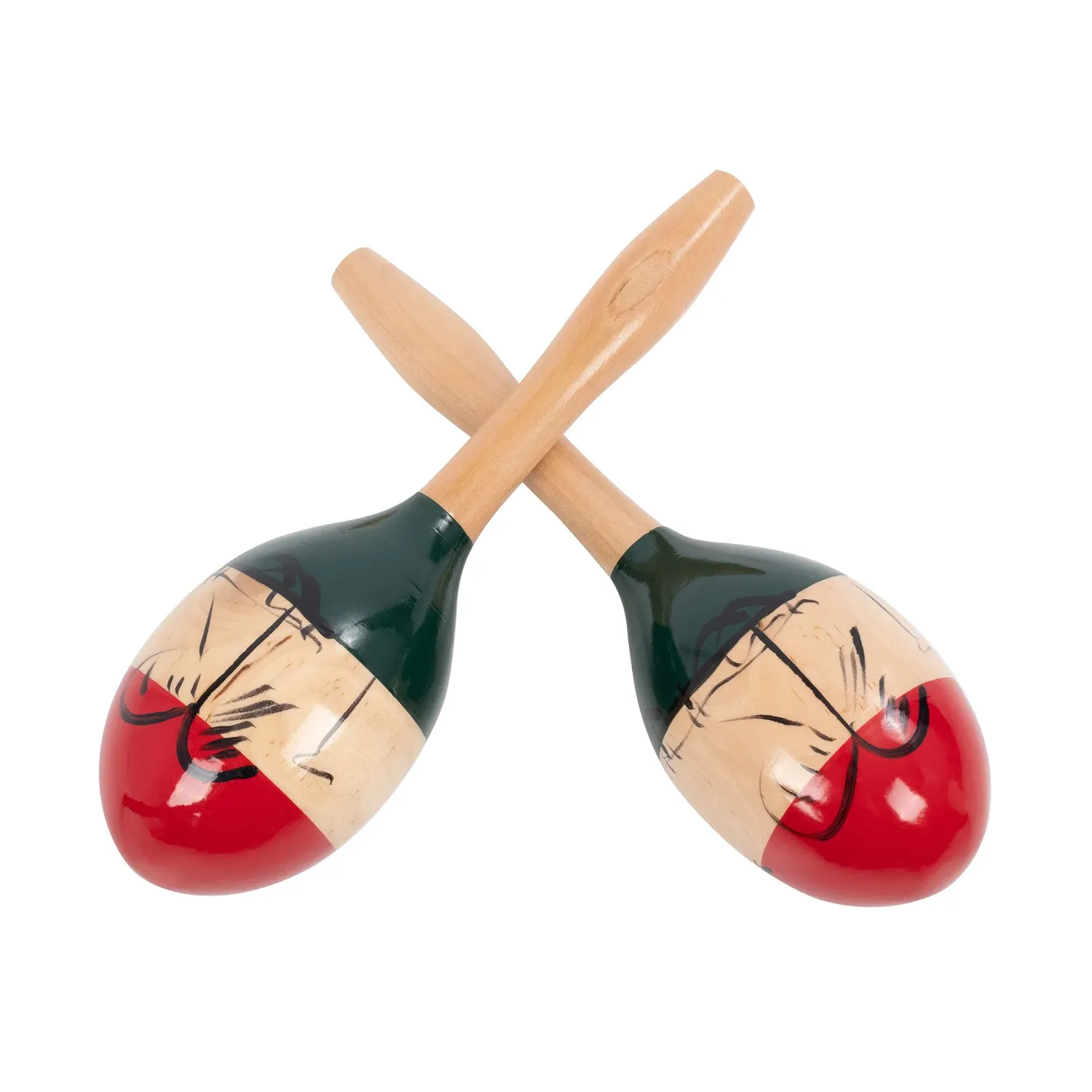 Percussion Plus maracas houten paar bloemen