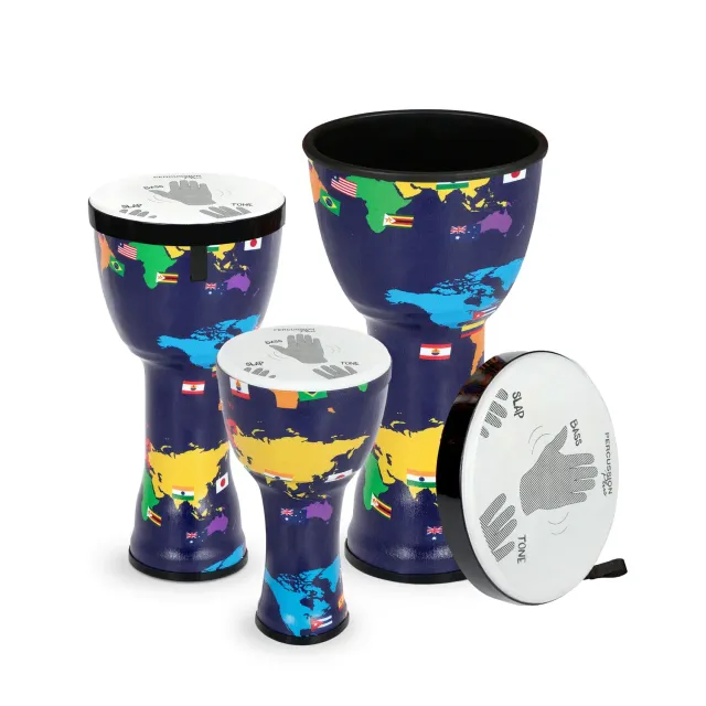 Percussion Plus Nesting djembe set 8 10 12 Slap-print