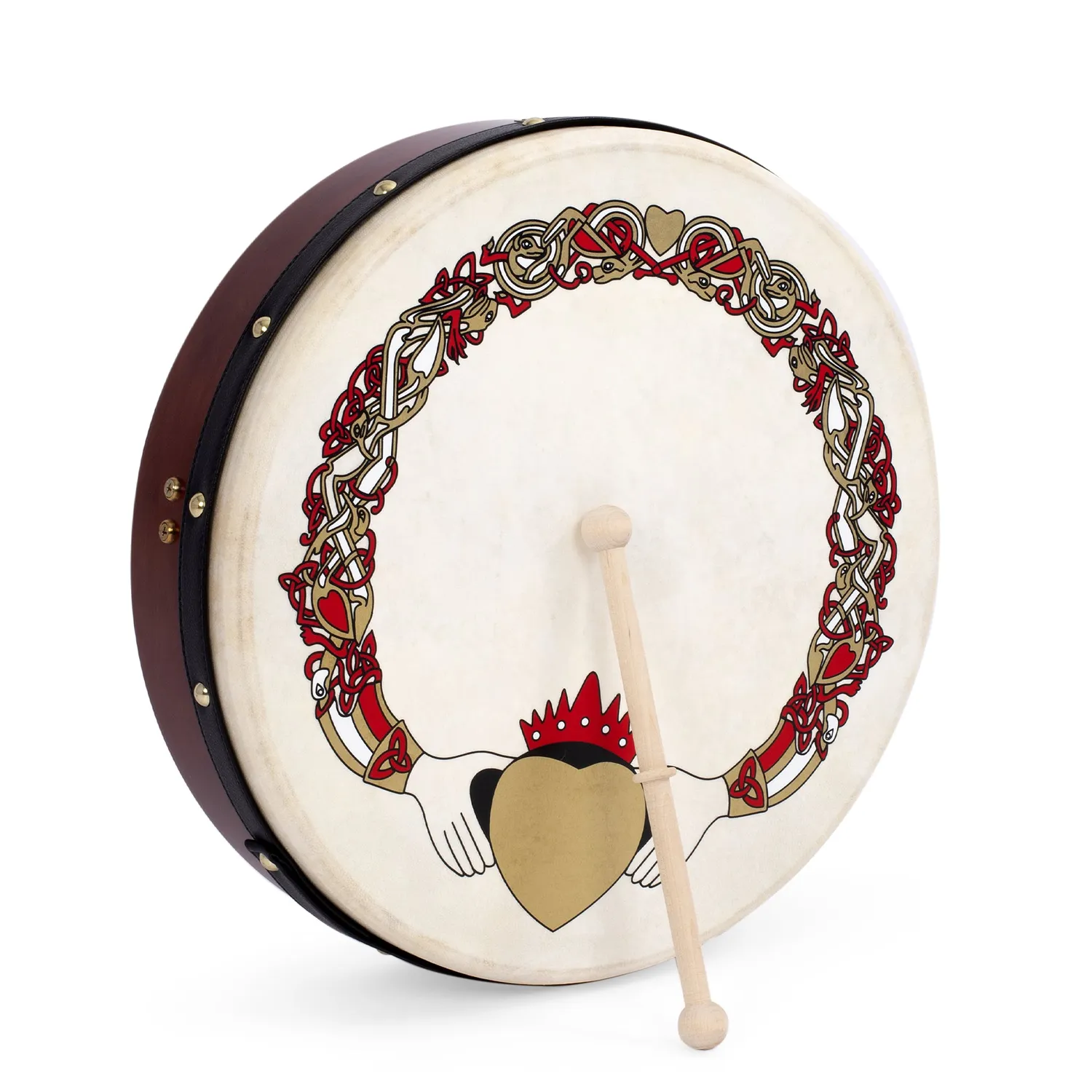 Percussion Plus Claddagh bodhran 15 inch met tas