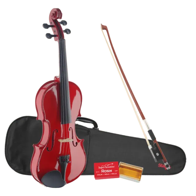 Stagg VN-4/4 TR viool starterset rood 4/4