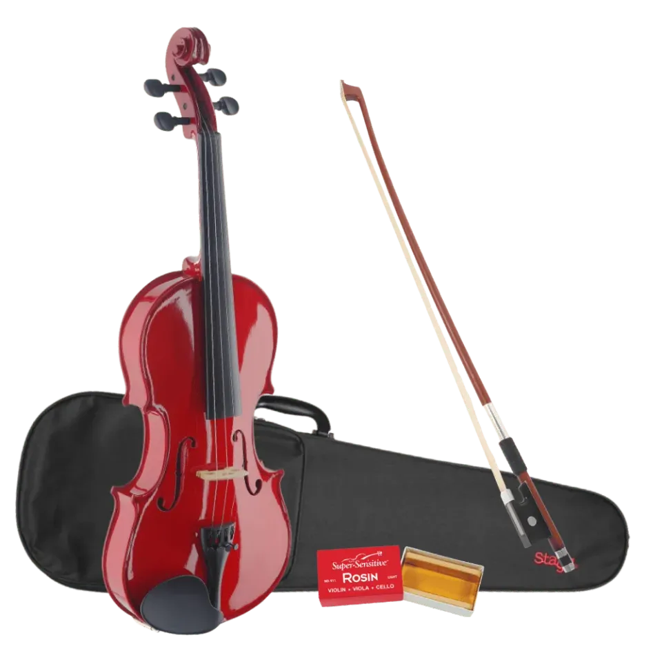 Stagg VN-4/4 TR viool starterset rood 4/4