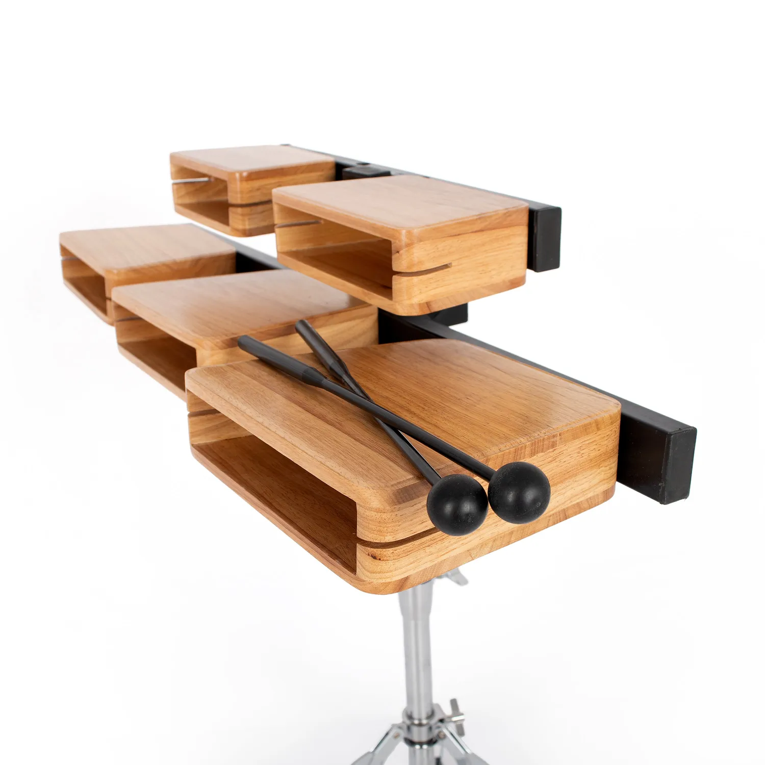 Percussion Plus temple blocks 5 blokken met statief