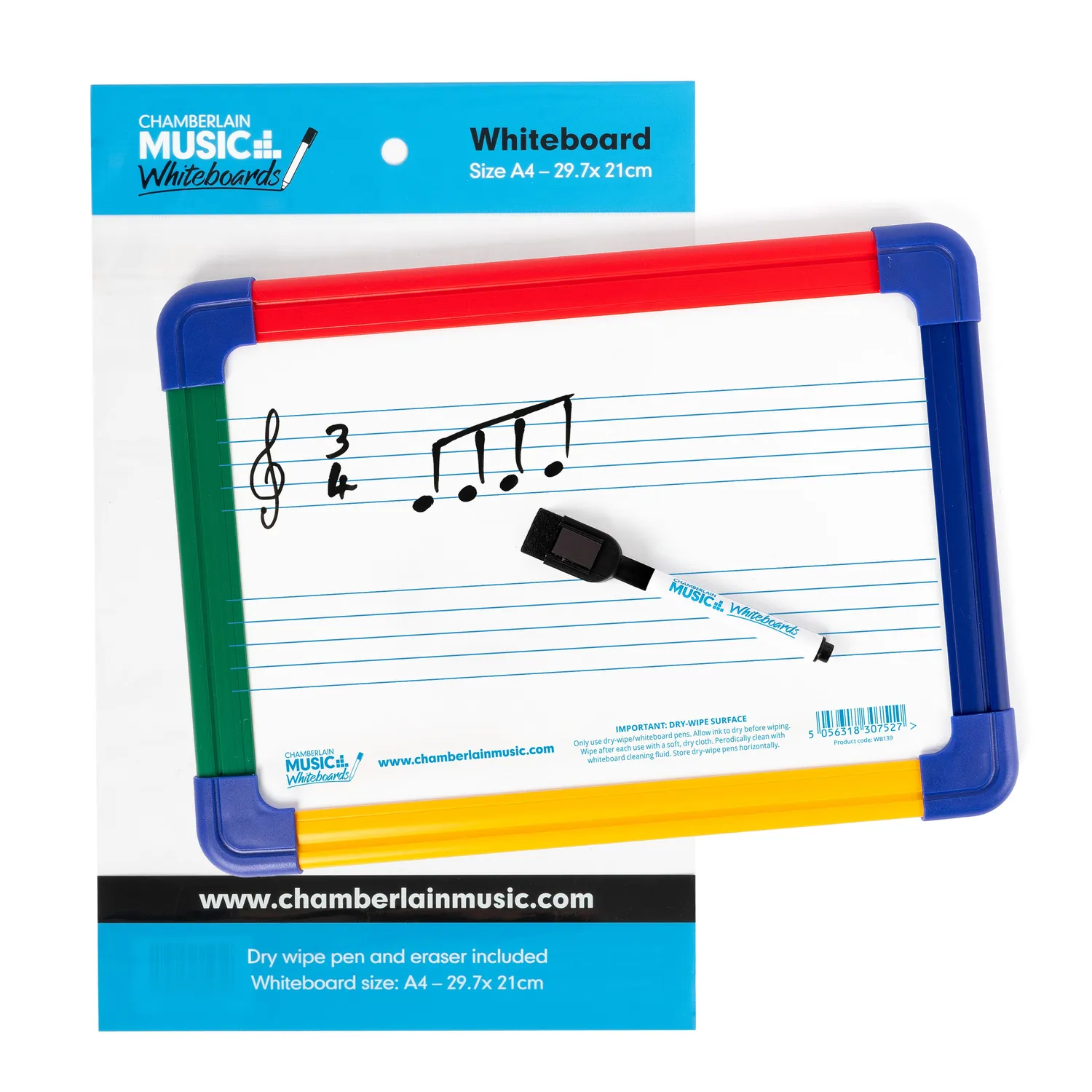 Chamberlain Music WB139 whiteboard A4 2 notenbalken 10 stuks