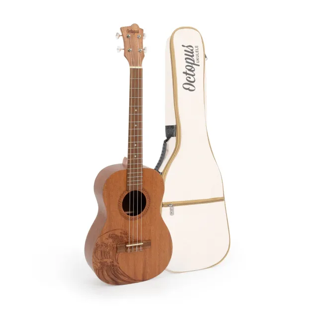 Octopus Rosette bariton ukelele Wave motief met tas