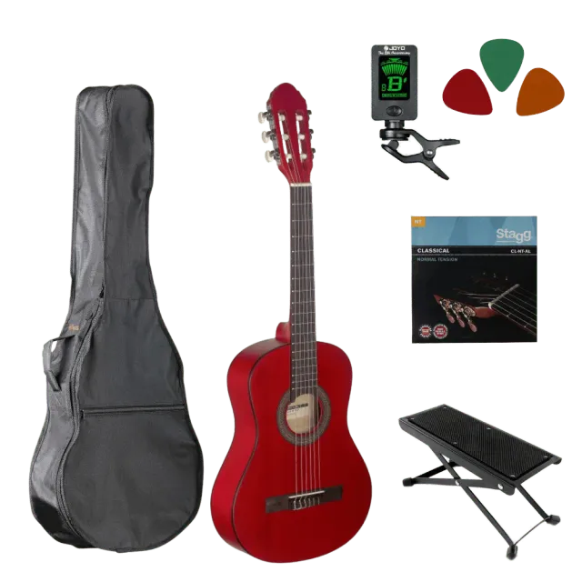 MAI Starter Series klassieke gitaar 1/2 rood set