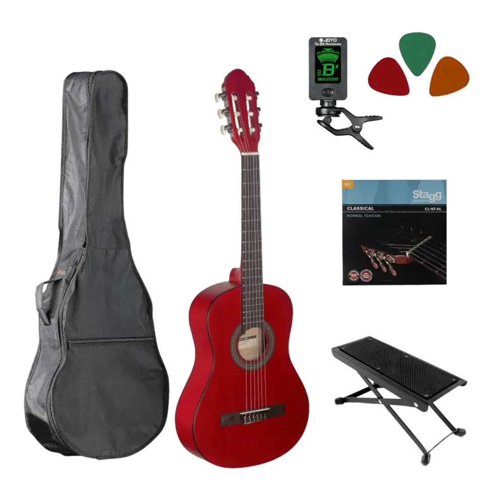MAI Starter Series klassieke gitaar 1/2 rood set