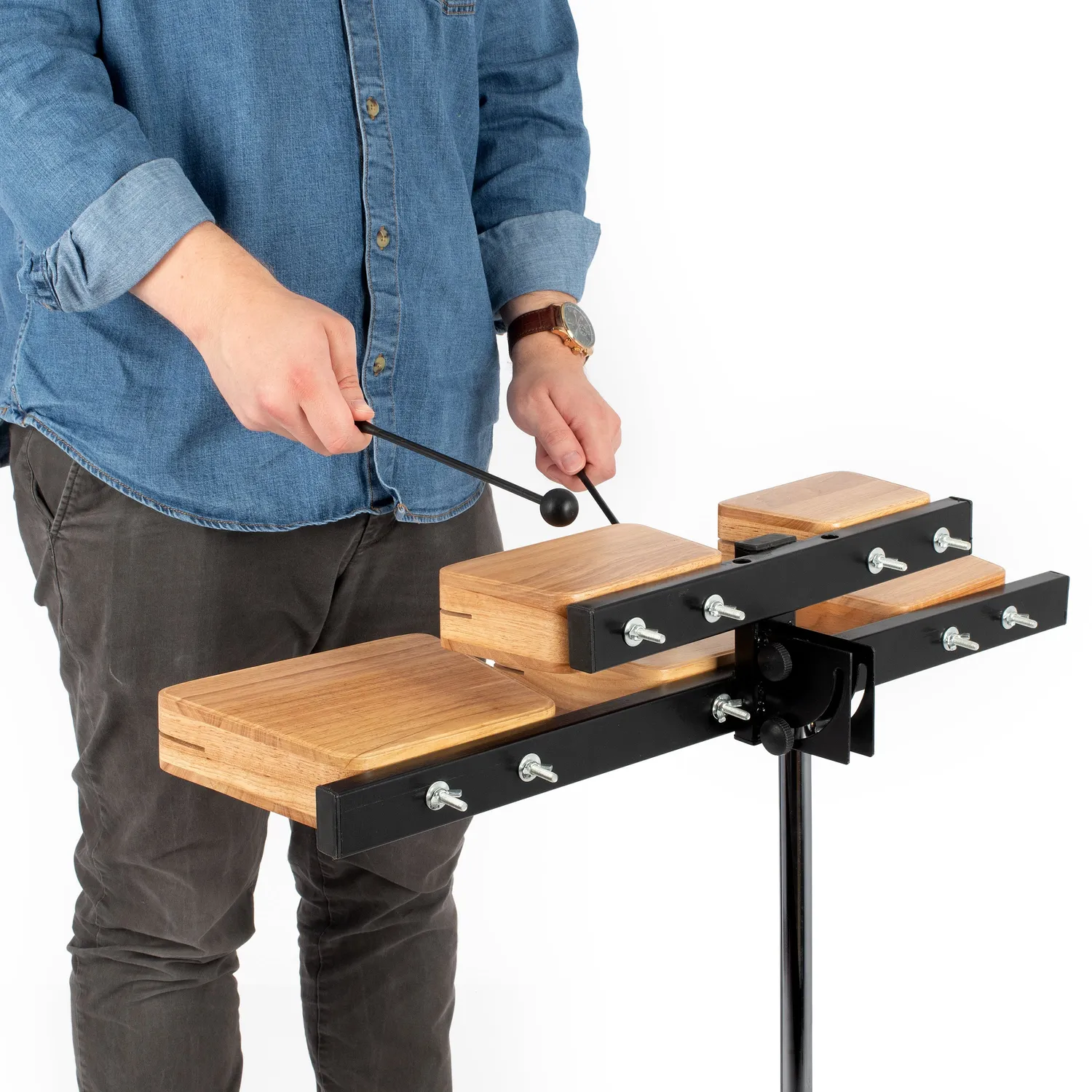 Percussion Plus temple blocks 5 blokken met statief