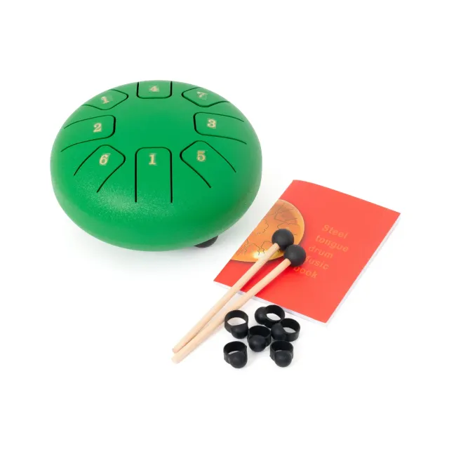 Percussion Plus tonguedrum 6 inch groen staal met tassen