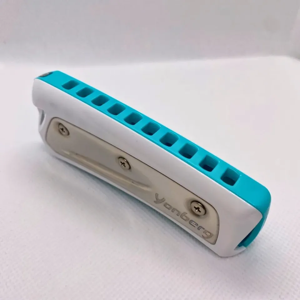 Yonberg Rainbow mondharmonica rvs blauw-wit