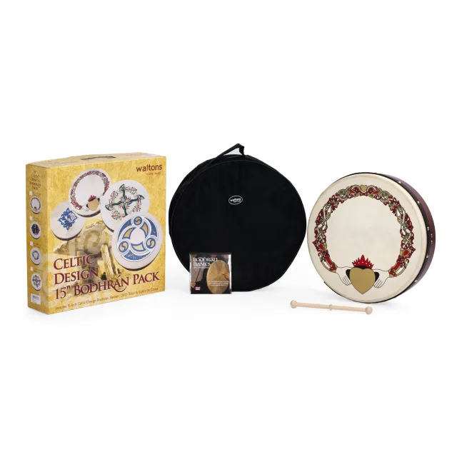 Percussion Plus Claddagh bodhran 15 inch met tas