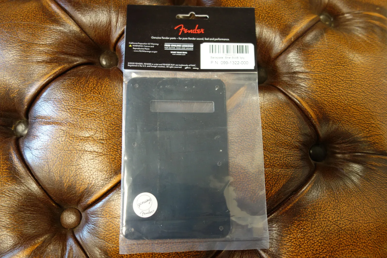 Fender Stratocaster backplate tremolo zwart 3-laags